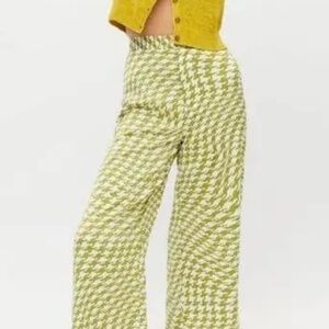 Urban Outfitters Olympia Scarf Green Houndstooth Pants